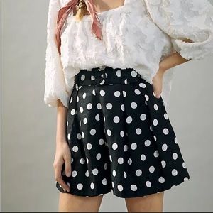 Black and white polka dotted shorts